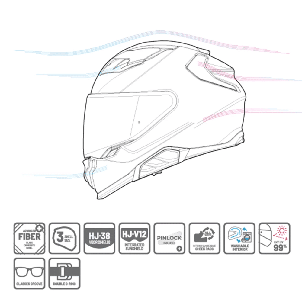 HJC F71 TOZZ MC5 Full-face hjelm - Billede 2